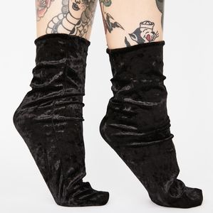 NWT Dolls Kill Dance Hall Velvet Crew Socks